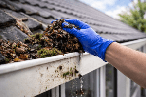 Dakgoten schoonmaken in Stein